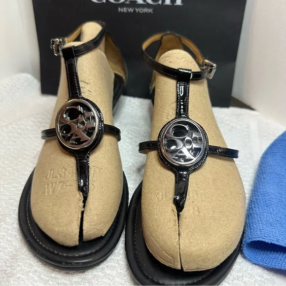 Coach Black Sandals with Silver Accent COACH - Picture 5 of 16